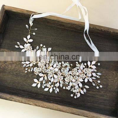 Цветочный брелок для волос, свадебные украшения для волос, бриллиантовый цветочный свадебный венок, брелок для волос, заколки для волос, свадебные украшения для волос photo-5