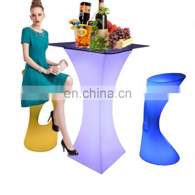 outdoor party tables and chairs /Outdoor Luminous Remote control 16 color changing LED table furniture