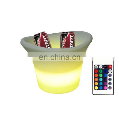 Wine Cooler with CE Approval Factory Direct Custom Wine cooler 16 Color Changes 5L Round Beer Plastic Ice Bucket