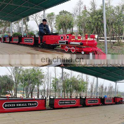 Tourist attraction outdoor entertainment equipment miniature track train mini steam train for sale