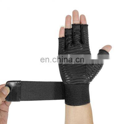 Wrist Strap Copper Infused Arthritis Gloves Fingerless Copper Compression Arthritis Gloves For Relieve Pain photo-2