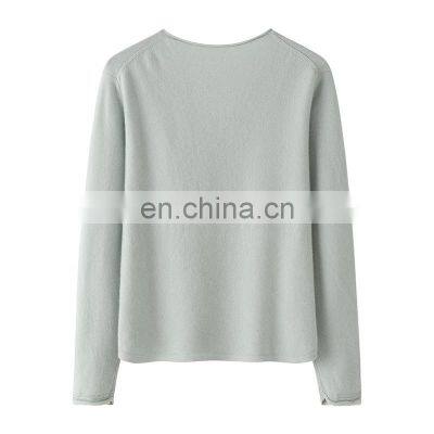 Wholesale 100% Cashmere V-Neck Sweater for Women Autumn and Winter Wear Knitted in Solid Pattern photo-2