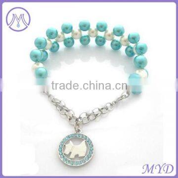 Fashion Animal Pet Jewelry Pet Cat Dog Blue Pearl Crystal dog necklace