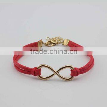 Fashion Custom Men Braided Bracelet Single Wrap Gold 8 Infinity Leather Bracelet Men photo-4