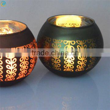 floating laser rounded glass candle holder