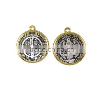 2015 Gold and Silver Catholic Saint Benedict Medal Pendant