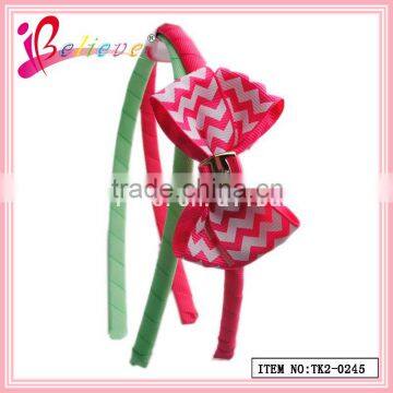 2015 Latest fashion ribbon bow headband 2 pcs/set new design hairbands (TK2-0245)