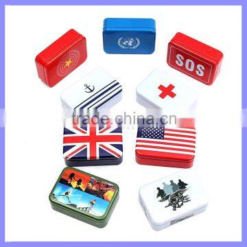 Width 60mm Silvery Color Tin Money Box Logo OEM Welcome Embossing Metal Tin Box