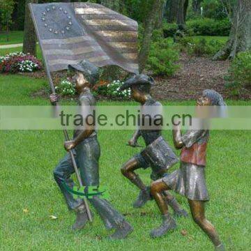 Bronze Young Pioneer kids outdoor statue