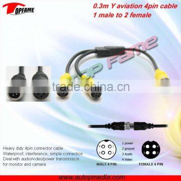 Y Aviation plug audio cable for car rearview system, reversing system