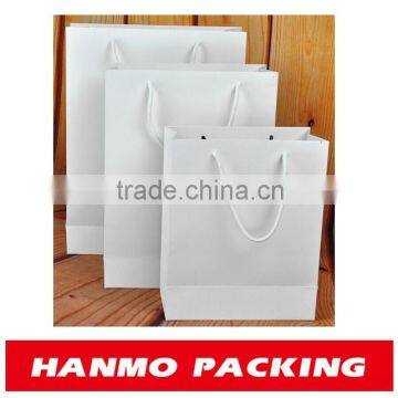 custom printing white coated paper bag with length handle factory produce