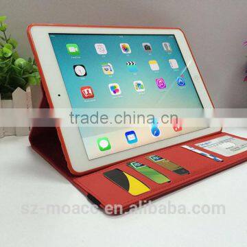 PU+TPU Tablet case cover stand wallet leather case for ipad air 2