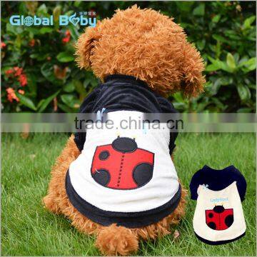 Cute ladybug flannel posh pet dog coats wholesale