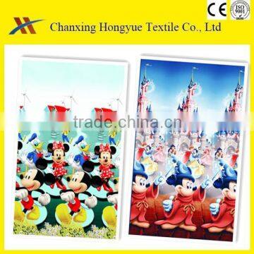 woven fabric polyester brushed fabric/ cartoon designs printed fabric disperse printing fabric for home textile