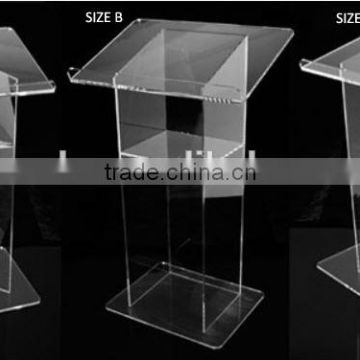 clear wholesale custom Plexiglass/PMMA/acrylic podium Lectern Pulpits for Sale