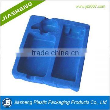 China alibaba blue PS Flocking plastic vacuum formed tray for health care