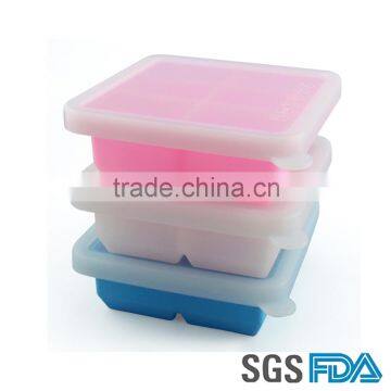 2016 HOT freezer silicone ice cube tray with lid
