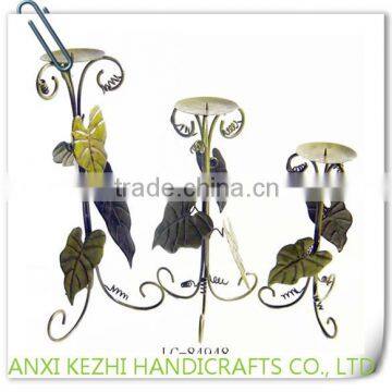 LC-84948 Vintage house bar decorative plant candle holder with s/3