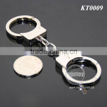 Mini Handcuff Shaped Promotional Zinc Alloy Silver Metal Handcuffs Key Chain photo-6