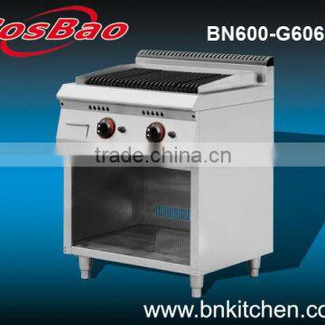 Gas barbecue grill with lava rock