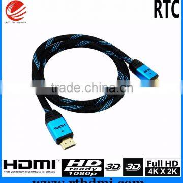 2.0 HDMI cable braided metal shell with ethernet support 3d 4K 2160p multiple media