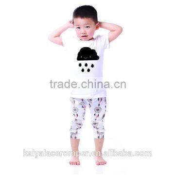 2016 baby boys fancy cloud top with harem pant set ,children clothes boys kids