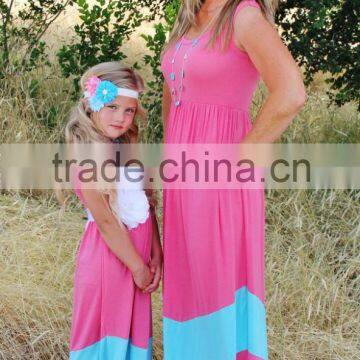 2015 Hot Selling Family Clothes, Mother and Child/daughter Dress Clothing Design Set, Mommy and me Maxi Dress photo-4