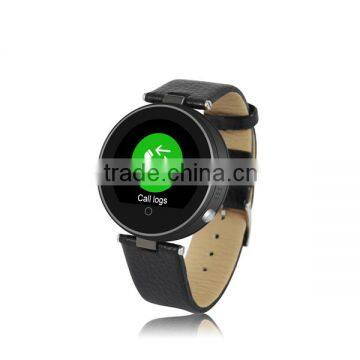 Geniune leather strap health tracker smart watch with heart rate monitor, 1.22''smart watch heart rate