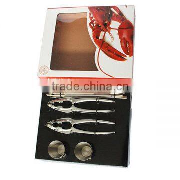 Stainless Steel Seafood Serving Set 8 Piece Included 2 Lobster Crackers ,4 Seafood Forks And 2 Condiment Sauce Cups photo-6