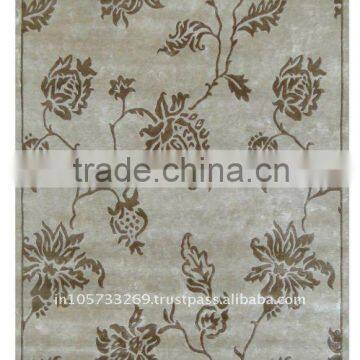 702,Lt.Brown/Beige Indo-Nepali carpets made with 100% silk