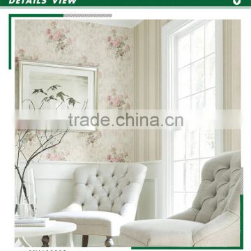 stock lot printing non woven wallpaper, brown retro rose wall paper for backdrop , fancy wall sticker warehouse