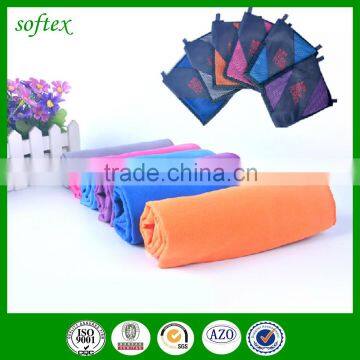 Microfiber hand towel with mesh bag for travel