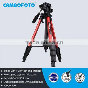 Easy to carry professional camera tripod is red color