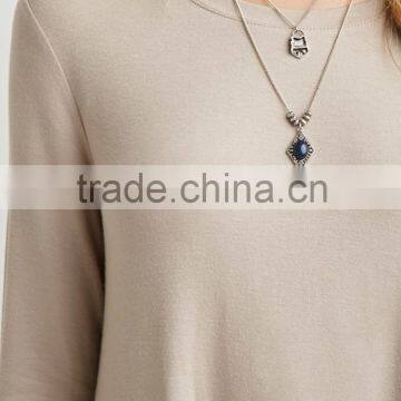 Terry Cloth With Soft Nap Posed Long-sleeved Dress photo-3