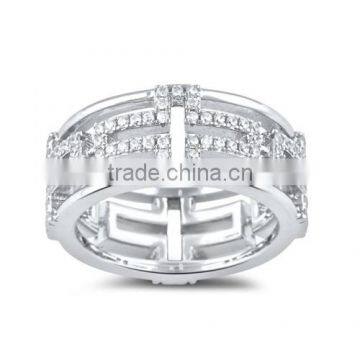 hot sale Sterling Silver Cross Eternity Cz Ring 925