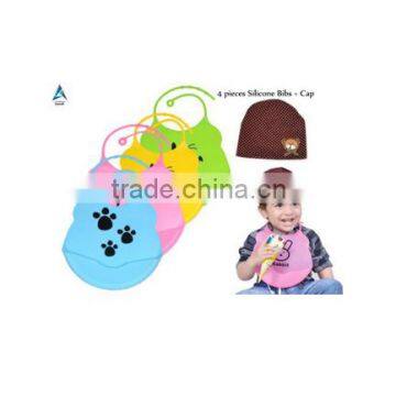 2016 Custom wholesale price soft waterproof silicone baby bib