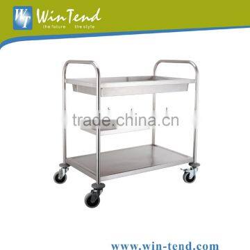 Hot Sale 2015 Stainless Steel Food Transport Trolley with 4 wheels