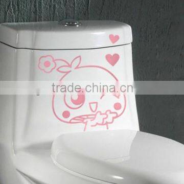 Mushroom pink heart toilet sticker