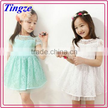 Fashion lace girls dresses little kids fancy summer dress designs