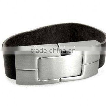 2014 new product wholesale leather bracelet usb flash drive free samples made in china