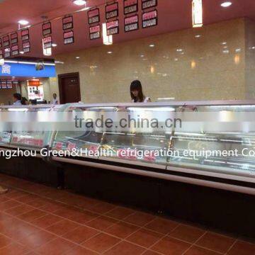 Counter Type Display Cabinet With Cambered and Liftable Glass Cover