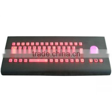 Wall Mounting desktop Industrial backlight Keyboards with Trackball