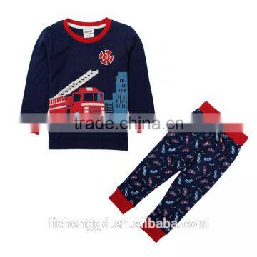 kids render wear 2015NOVA pure cotton fashion deisgn printed car pattern pajamas winter warm set baby boy clothes suits