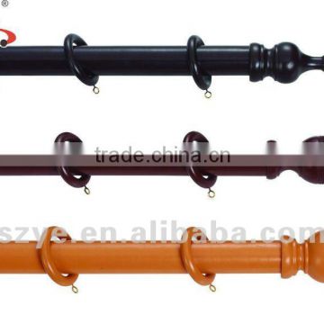 Moving wooden curtain pole for rotating window decoration