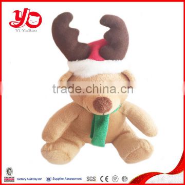 Custom plush christmas reindeer toy with scarf christmas plush toys