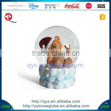 2016 Resin Exquisite Xmas Bear Snow Globe With Resin Manufacturer Cheap Snowball