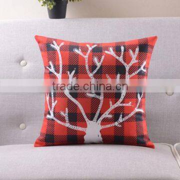 Christmas Elk Decorative Red Printed Cushion cover
