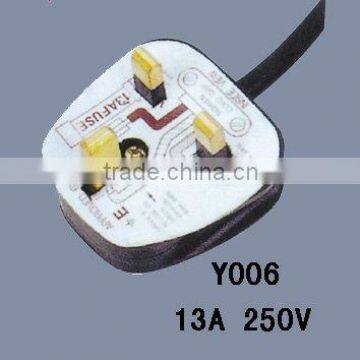 13A/250V,BSI safety approval BS power cord plug