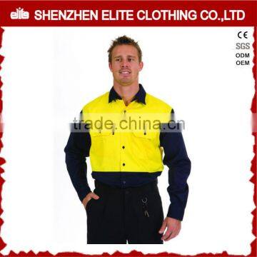 yellow navy safety long sleeve high visibility shirt