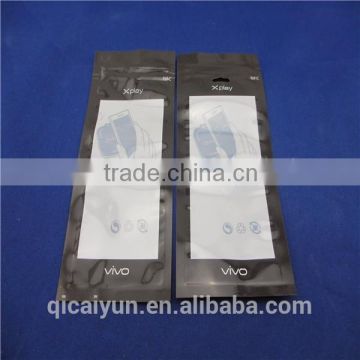 Custom Printed Plastic Mobile Phone Accessories Packing Bag With Zipper and Clear Window